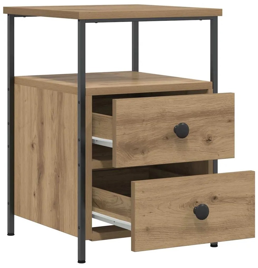 vidaXL Κομοδίνο τεχνίτης Δρυς 34x35,5x50 εκ. από Επεξεργασμένο Ξύλο