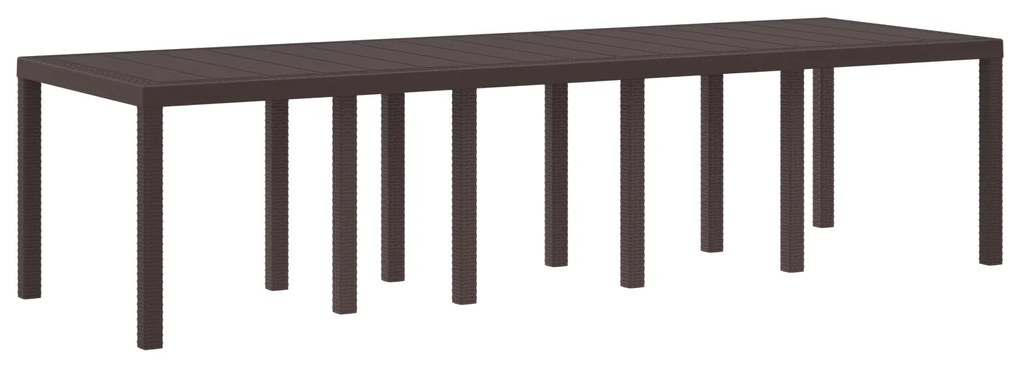 vidaXL Τραπέζι Κήπου Καφέ 300x100x73 εκ. Poly Rattan