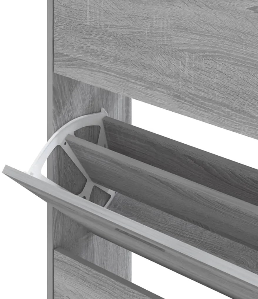 vidaXL Παπουτσοθήκη Γκρι Sonoma 63x24x147 εκ. από Επεξεργασμένο Ξύλο