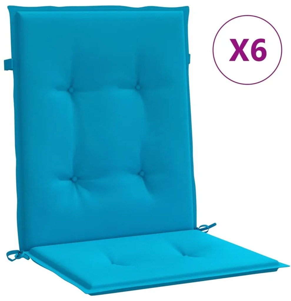 Μαξιλάρια Καρέκλας Κήπου Πλάτη 6τεμ. Μπλε 100x50x3εκ Oxford Ύφ. - Μπλε