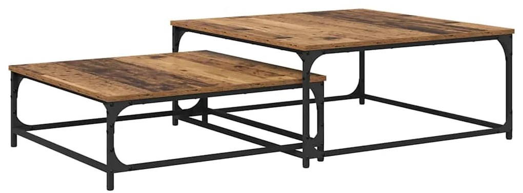 vidaXL Τραπεζάκι σαλονιού 2 pcs Παλιό Ξύλο Επεξεργασμένο ξύλο