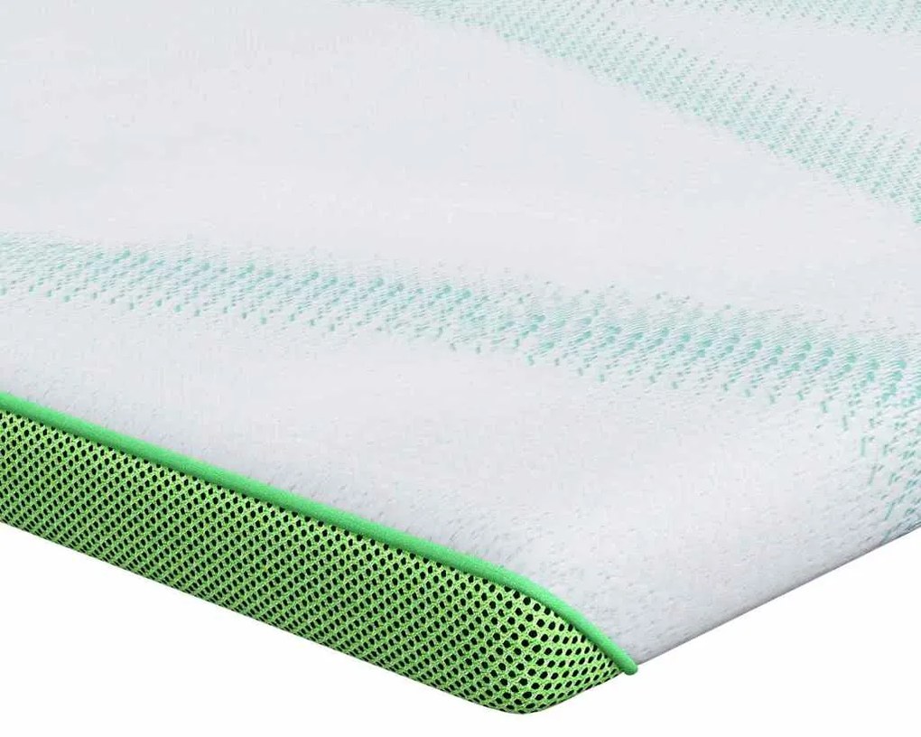 vidaXL Στρώμα επικάλυψης Λευκό και Πράσινο 180 x 200 cm