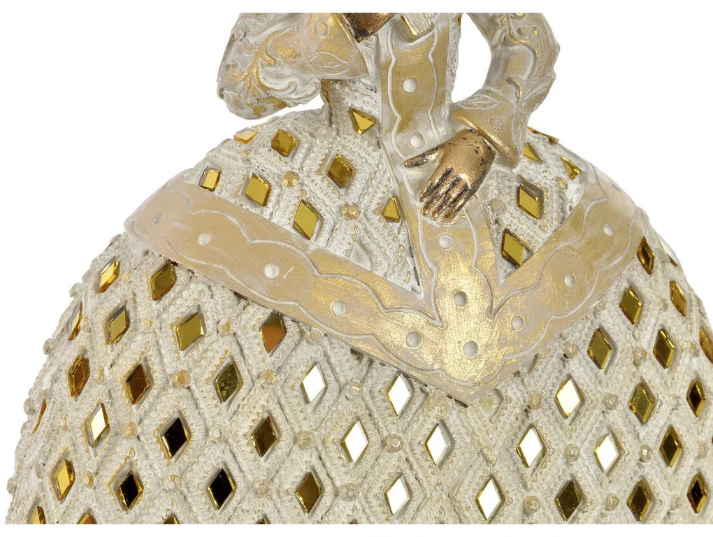 Διακοσμητική Φιγούρα DKD Home Decor Καθρέφτης Μπεζ Χρυσό Ρητίνη Ντάμα Παραδοσιακά (18 x 13 x 23 cm) (3 Μονάδες)