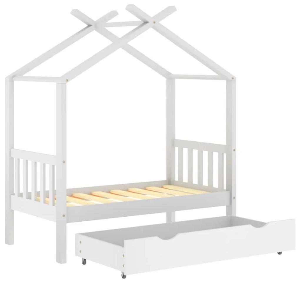vidaXL Πλαίσιο Κρεβατιού Παιδικό με Συρτάρι Λευκό 70x140εκ Ξύλο Πεύκου
