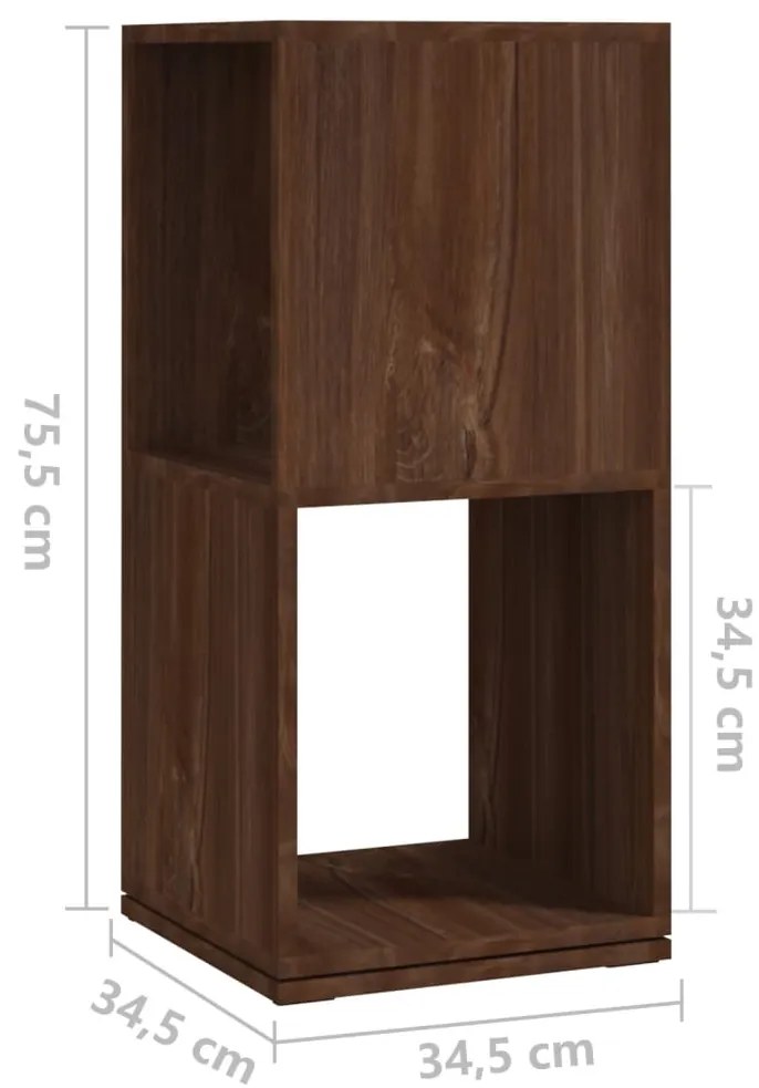 vidaXL Ντουλάπι Περιστρ. Καφέ Δρυς 34,5x34,5x75,5 εκ. Επεξ. Ξύλο