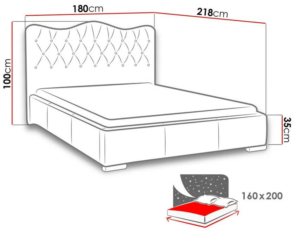 Κρεβάτι Baltimore 141, Διπλό, Κόκκινο, Ταπισερί, Τάβλες για Κρεβάτι, 180x218x100cm, 129 kg | Epipla1.gr