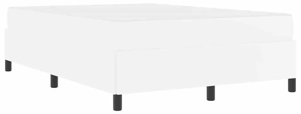 vidaXL Σκελετός κρεβατιού με στρώμα Λευκό 140 x 200 cm Τεχνητό δέρμα