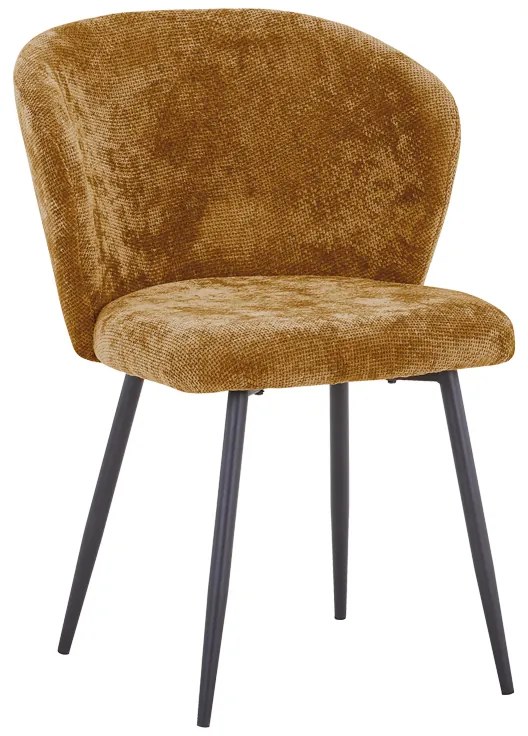 Καρέκλα Karg pakoworld camel ύφασμα-πόδι μαύρο μέταλλο 57x62x80εκ