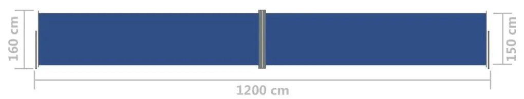 Σκίαστρο Πλαϊνό Συρόμενο Μπλε 160 x 1200 εκ. - Μπλε