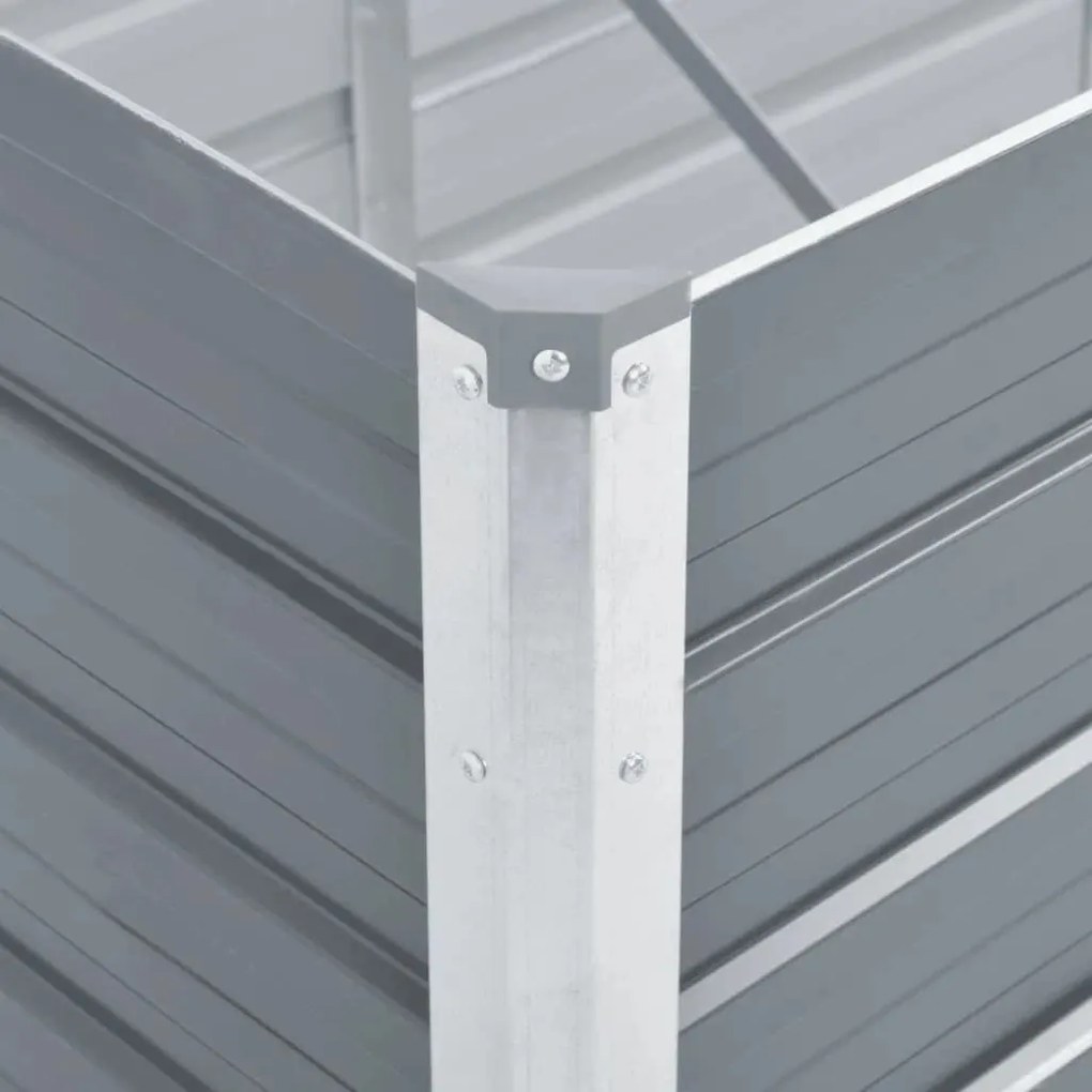 vidaXL Ζαρντινιέρα Υπερυψωμένη Γκρι 400x80x45 εκ. Γαλβαν. Χάλυβας