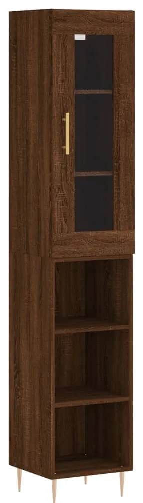 vidaXL Ντουλάπι Καφέ Δρυς 34,5 x 34 x 180 εκ. από Επεξεργασμένο Ξύλο