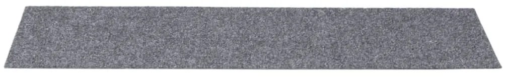 vidaXL Πατάκια Σκαλιών Αυτοκόλλητα 15 τεμ. Ανοιχτό Γκρι Ορθογώνια 76x20 εκ.