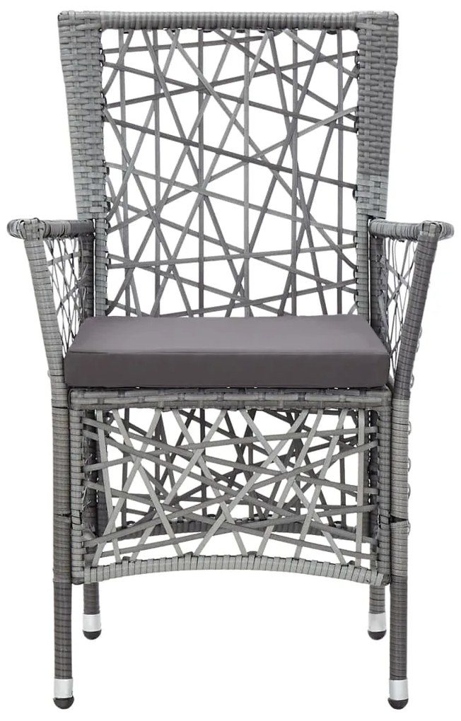 vidaXL Σετ Τραπεζαρίας Εξωτερικού Χώρου 9 τεμ. Γκρι Συνθετικό Ρατάν