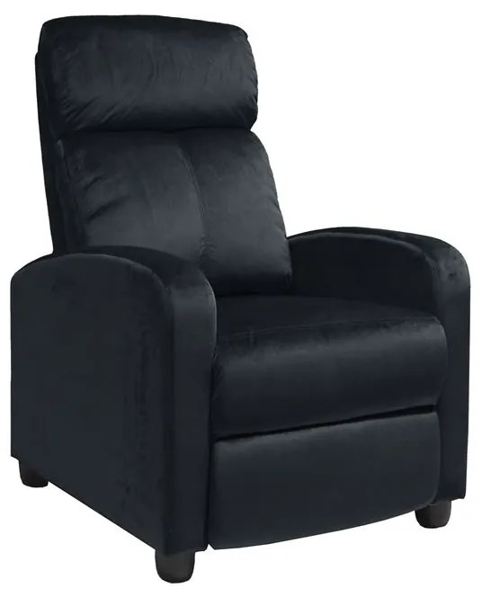 PORTER Πολυθρόνα Relax Σαλονιού - Καθιστικού Μαύρο Velure 68x86x99cm Ε9781,1