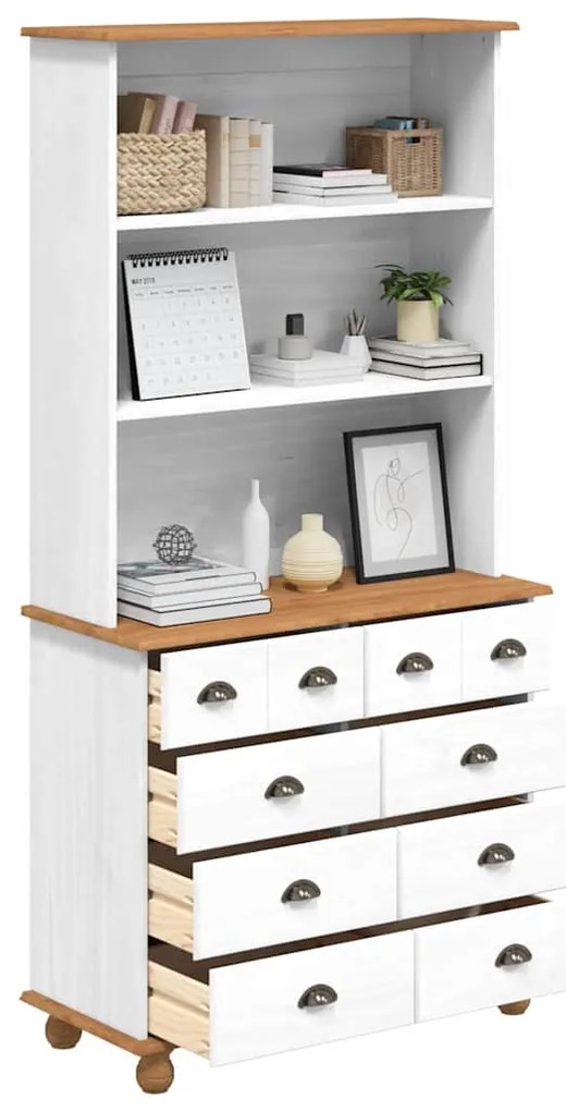 vidaXL Κλουβί ASKIM Λευκό 91 x 40 x 184 εκ. Στερεά ξυλεία πεύκου