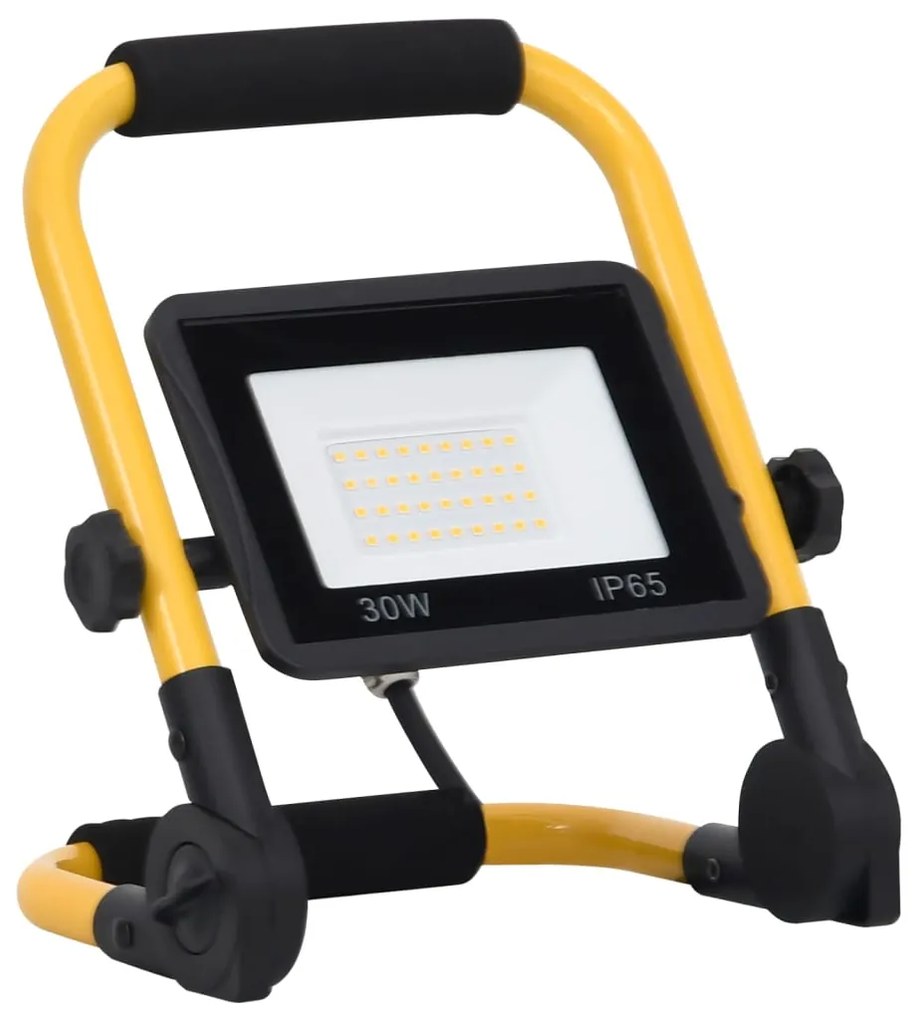 vidaXL Προβολέας LED με Λαβή Θερμό Λευκό 30 W