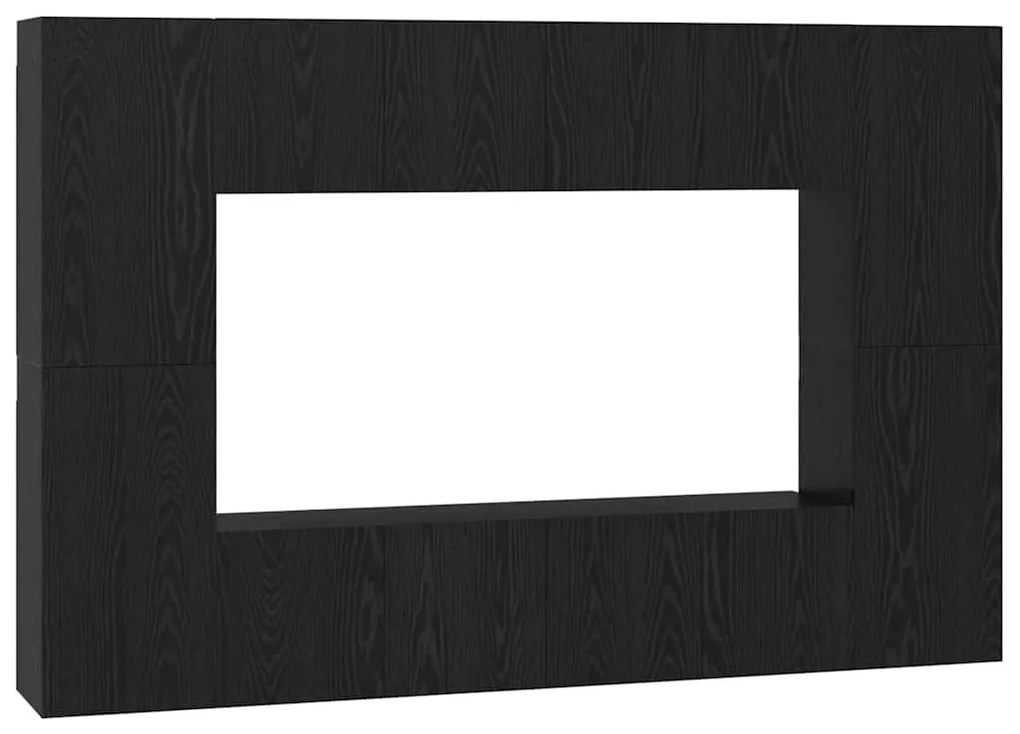 vidaXL Σετ επίπλου τηλεόρασης 8 pcs Μαύρη Δρυς 181 x 30 x 120 εκ