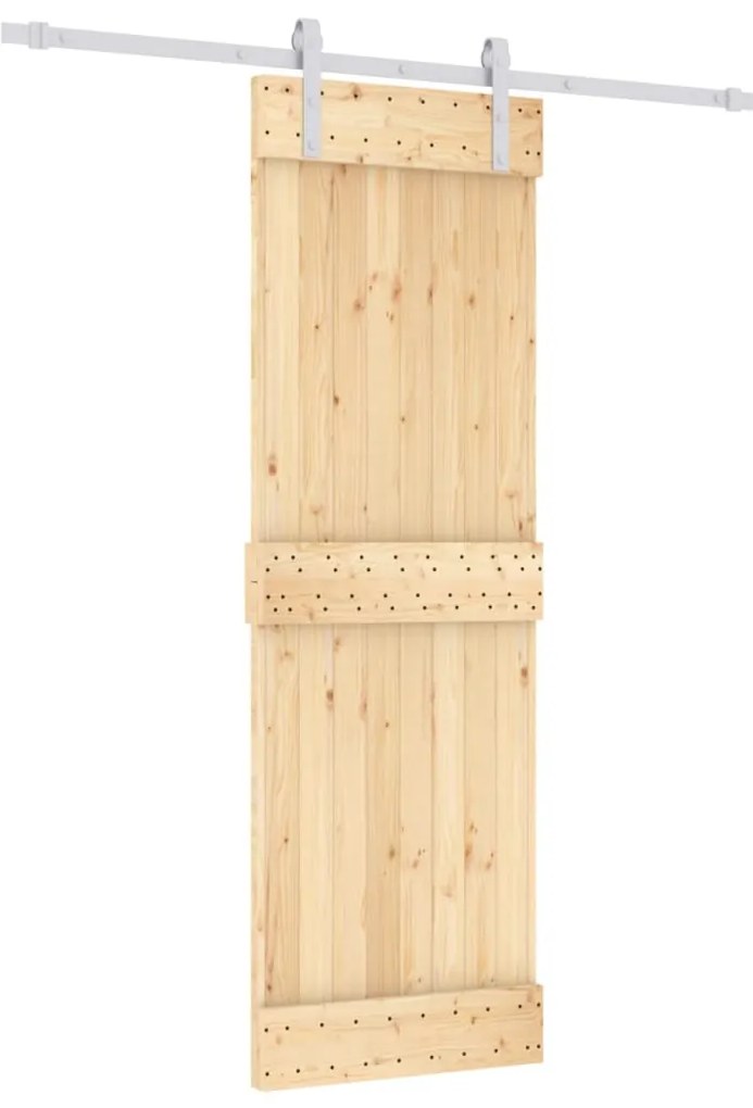 vidaXL Συρόμενη Μεσόπορτα με Μηχανισμό 70 x 210 εκ. Μασίφ Ξύλο Πεύκου