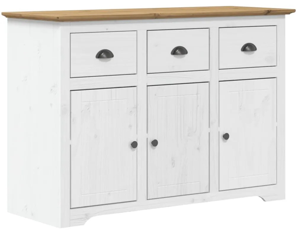 vidaXL Ντουλάπι BODO Λευκό/Καφέ 115,5x43x200,5 εκ. Μασίφ Ξύλο Πεύκου