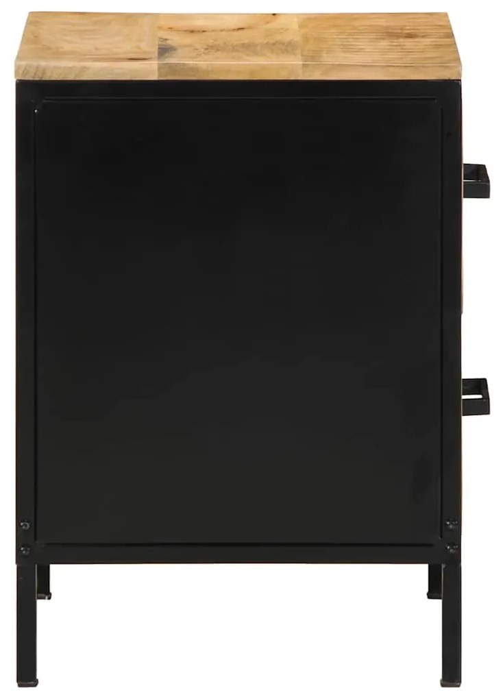 vidaXL Κομοδίνο Καφέ και μαύρο 40 x 35 x 50 εκ. Μασίφ ξύλο μάνγκο