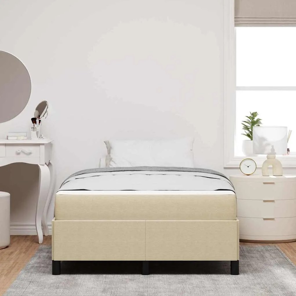 vidaXL Σκελετός Κρεβατιού Ανοιχτό Πράσινο Γκρι 120 x 190 cm ύφασμα