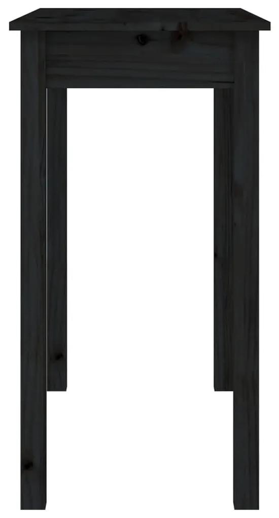 vidaXL Τραπέζι Κονσόλα Μαύρο 80 x 40 x 75 εκ. από Μασίφ Ξύλο Πεύκου