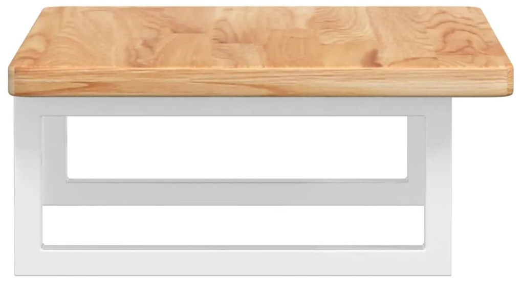 vidaXL Ράφι Νιπτήρα Τοίχου από Ατσάλι / Μασίφ Ξύλο Δρυός