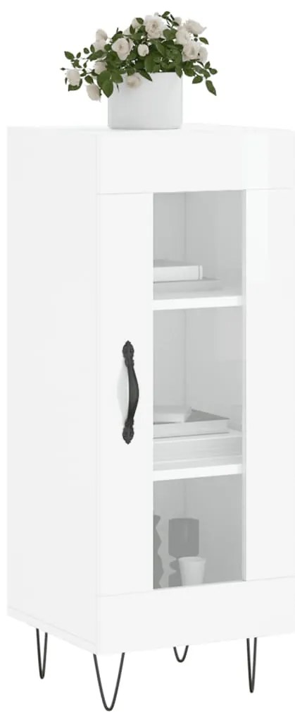 vidaXL Ντουλάπι Γυαλιστερό Λευκό 34,5x34x90 εκ. Επεξεργασμένο Ξύλο