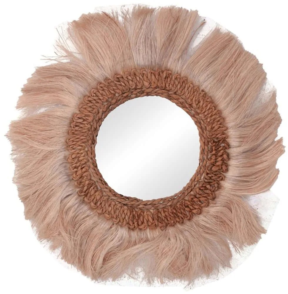 Καθρέπτης Τοίχου Fraklone 339-000027 Φ50cm Natural Inart Φυσικό Στάχυ