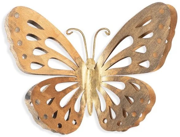 Διακοσμητικό τοίχου Butterfly Megapap μεταλλικό χρυσό 29x32εκ. GP052-0098-GP052-0098-Χρυσό GP052-0098