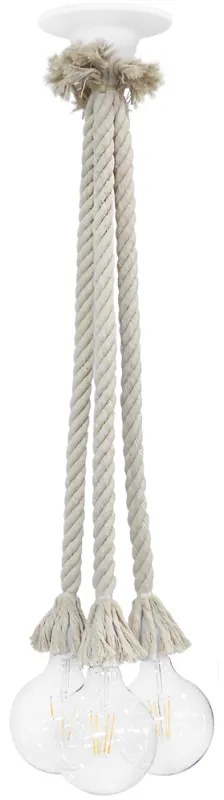 Φωτιστικό Οροφής Mac-3/L TS Rope 31-1076 White Heronia Rope, Plastic