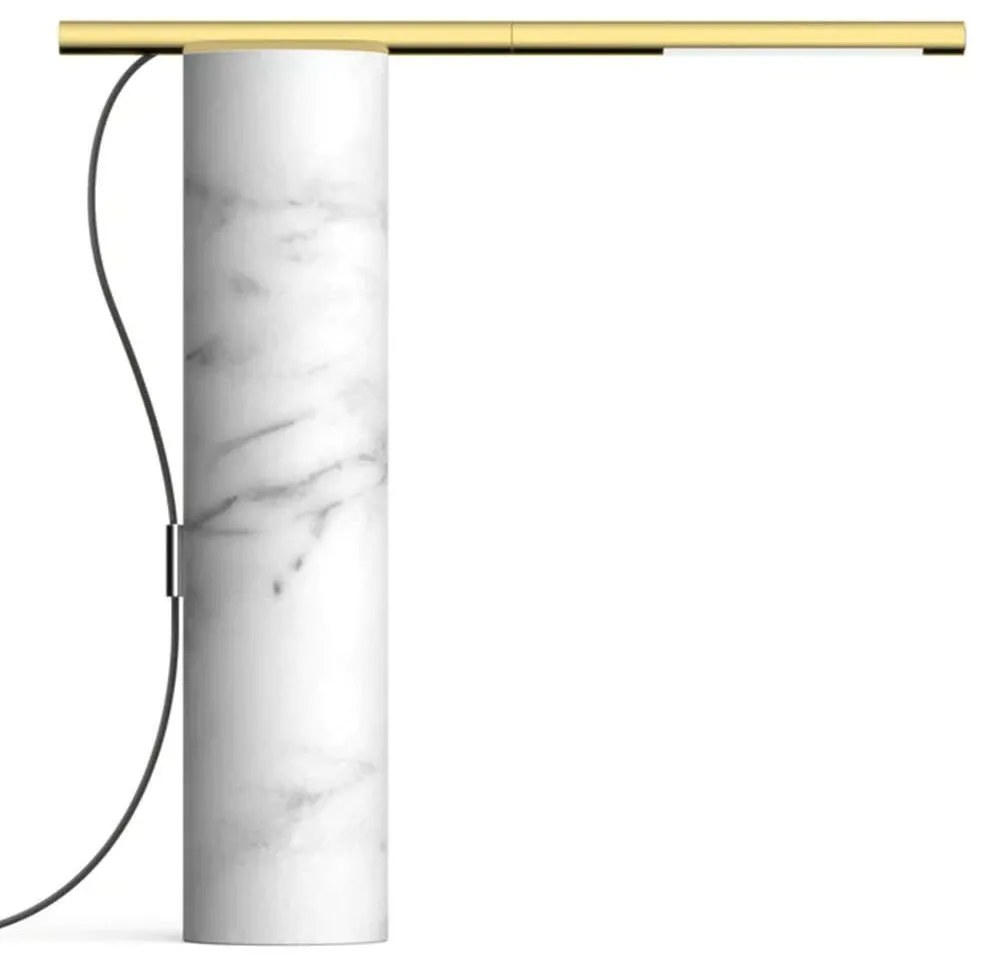 Φωτιστικό Επιτραπέζιο T.O 10754 7,5x33x33cm Dim Led 300lm 4,5W 3000K Marble White-Brass Pablo Designs