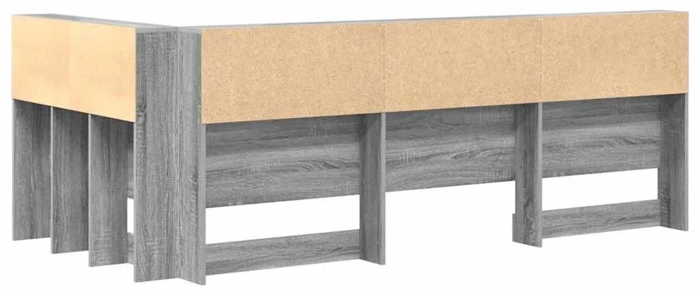 vidaXL Κεφαλάρι Αποθήκης με ράφι Γκρι sonoma 90 cm Επεξεργασμένο ξύλο