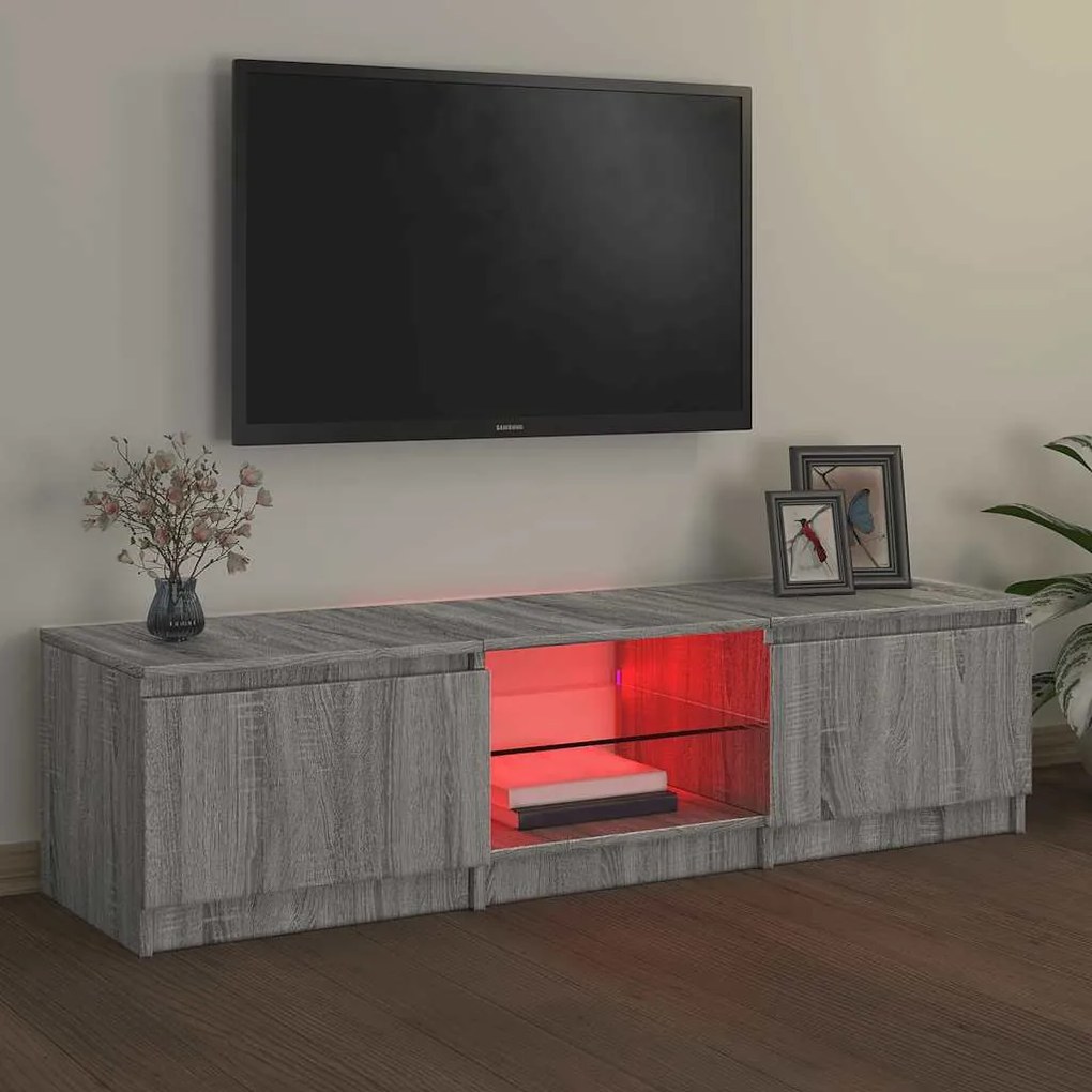 vidaXL Έπιπλο Τηλεόρασης με LED Γκρι Sonoma 140 x 40 x 36 εκ.