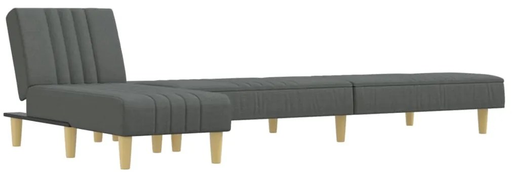 vidaXL Καναπές Κρεβάτι Γωνιακός Σκ. Γκρι 255x140x70 εκ. Υφασμάτινος