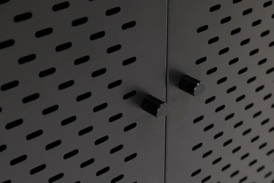 Βιβλιοθήκη Oakland J115, Κλειστό, Μέταλλο, 160x80x40cm, Μαύρο