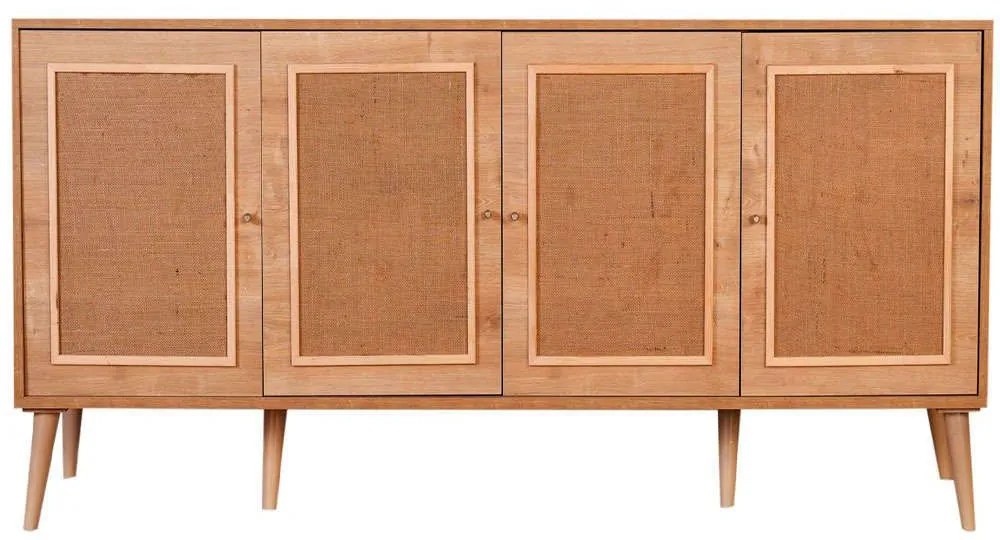 Μπουφές Jut 998VOW1162 180x41x81cm Oak Melamine, Metal
