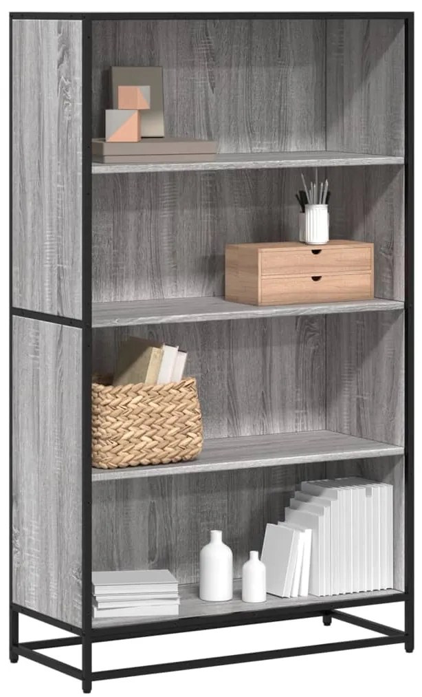 vidaXL Βιβλιοθήκη Γκρι Sonoma 80,5x35x139 cm Ξύλινη κατασκευή