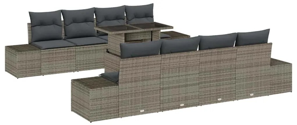 vidaXL Σετ Καναπέ Κήπου με μαξιλάρι 7 pcs Γκρι 100 x 55 x 73 εκ