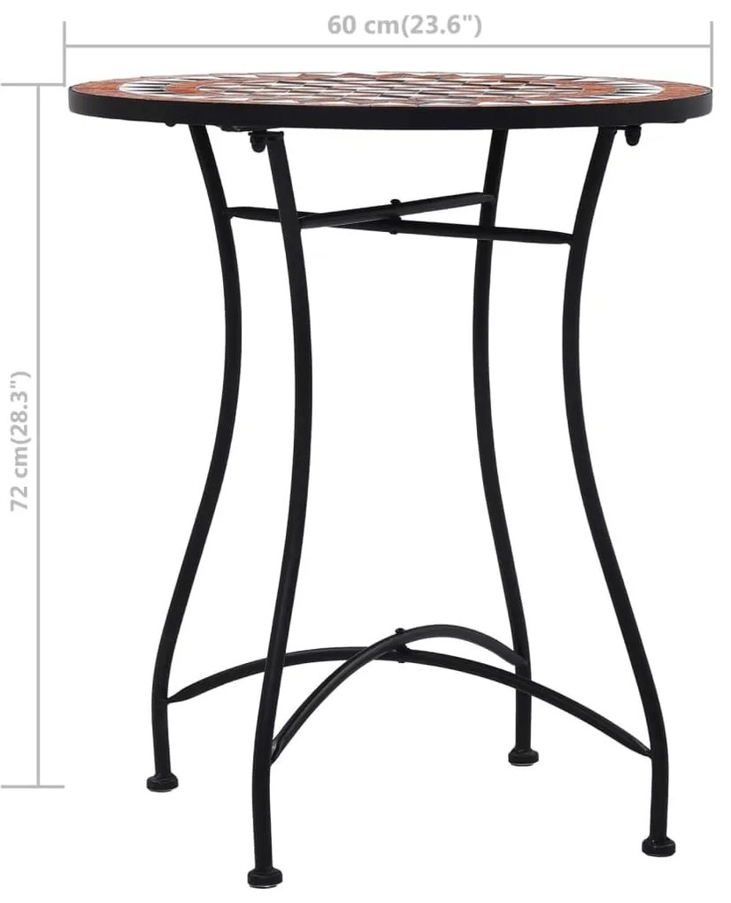Τραπέζι Bistro «Μωσαϊκό» Καφέ 60 εκ. Κεραμικό - Καφέ