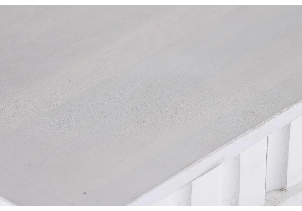 Τραπεζαρία DKD Home Decor Λευκό Μέταλλο Ξύλο από Μάνγκο 180 x 90 x 76 cm