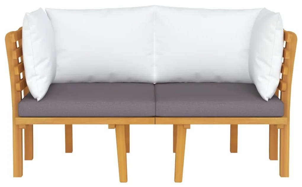 vidaXL Καναπές Κήπου Διθέσιος από Μασίφ Ξύλο Ακακίας με Μαξιλάρια