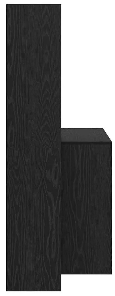 vidaXL Γραφείο Μαύρη δρυς 138.5 x 55 x 143 εκ Επεξεργασμένο ξύλο