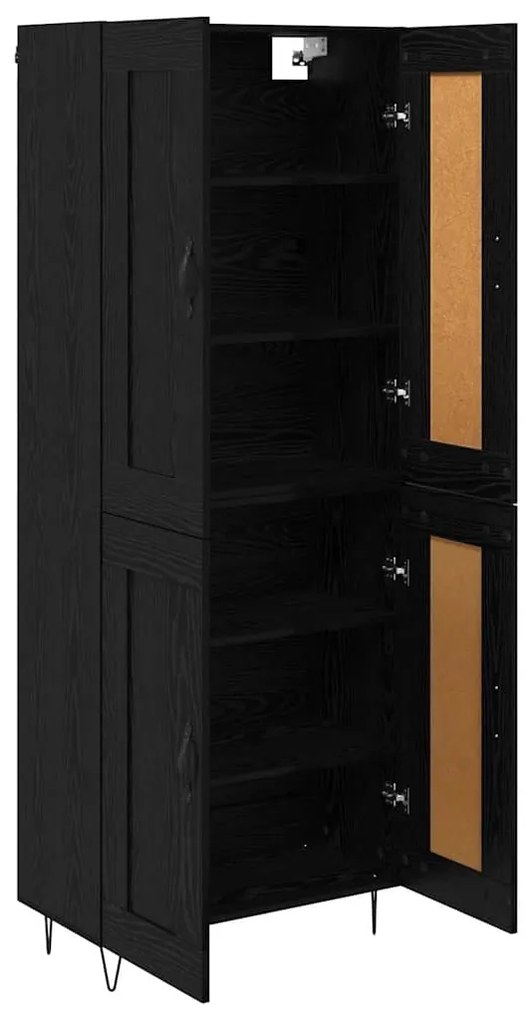 vidaXL Highboard Μαύρη Οξυά 69,5 x 34 x 180 εκ. Επεξεργασμένο ξύλο
