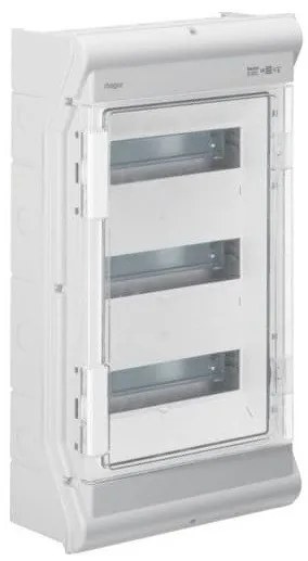 Πίνακας Εξωτερικός PC Προστασία UV 3X12M IP65 Διαφανής Πόρτα VE312PN VECTOR Hager-VE312PN-Γκρι VE312PN