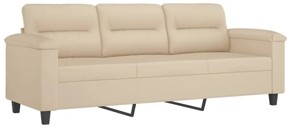 vidaXL Πολυθρόνες Σετ 2 Τεμ. Κρεμ από Ύφασμα Μικροϊνών με Μαξιλάρια