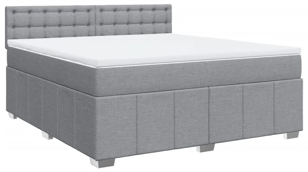 ΚΡΕΒΑΤΙ BOXSPRING ΜΕ ΣΤΡΩΜΑ ΑΝΟΙΧΤΟ ΓΚΡΙ 180X200 ΕΚ. ΥΦΑΣΜΑΤΙΝΟ 3289461