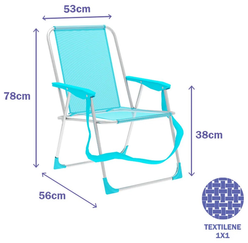 πτυσσόμενη καρέκλα Marbueno Ακουαμαρίνης 53 x 78 x 56 cm
