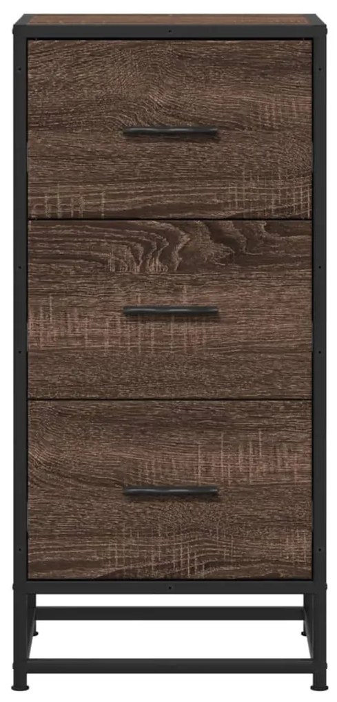 vidaXL Ραφιέρα Καφέ Δρυς 35,5x35x76 εκ. Επεξ. Ξύλο + Μέταλλο