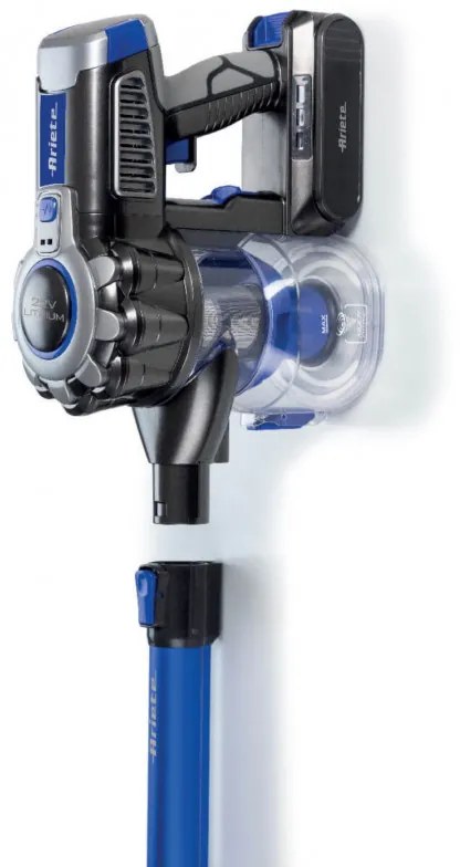 Κάθετη ηλεκτρική σκούπα Ariete SCOPA 2722/00, 120W, 1 l, 2 ταχύτητες, Μηχανοκίνητη βούρτσα με LED, Ένδειξη μπαταρίας, Μπλε